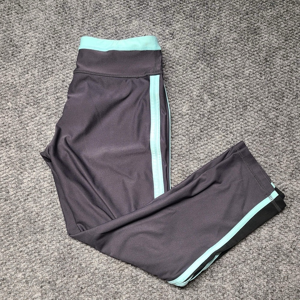 RBX Women's Size Small High Waisted Gray Mint Blue With Mesh Capri Leggings Yoga